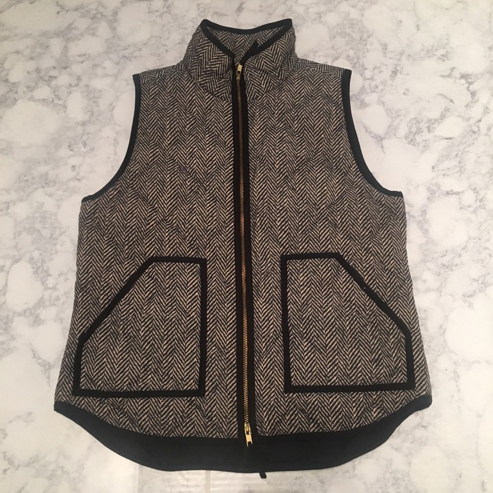 J. Crew Herringbone Quilted Vest size Medium